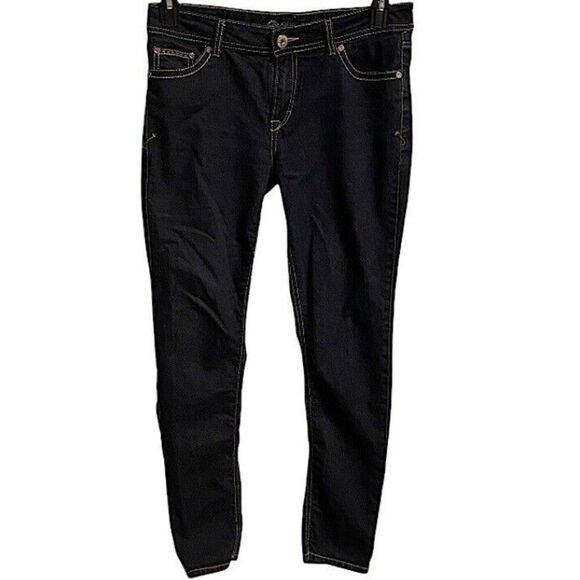 Y2k Vintage Jordache Womens 10 Jeans Embroidered Dark Wash Straight Skinny - Picture 2 of 11